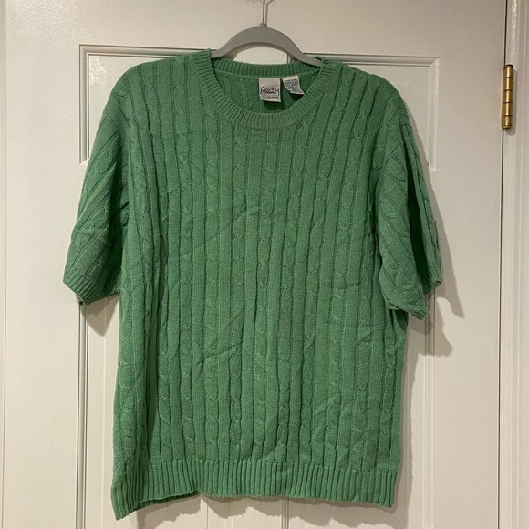 Haband Women’s XL Cable Knit Sweater - Green - Pre-Owned - Picture 2 of 12